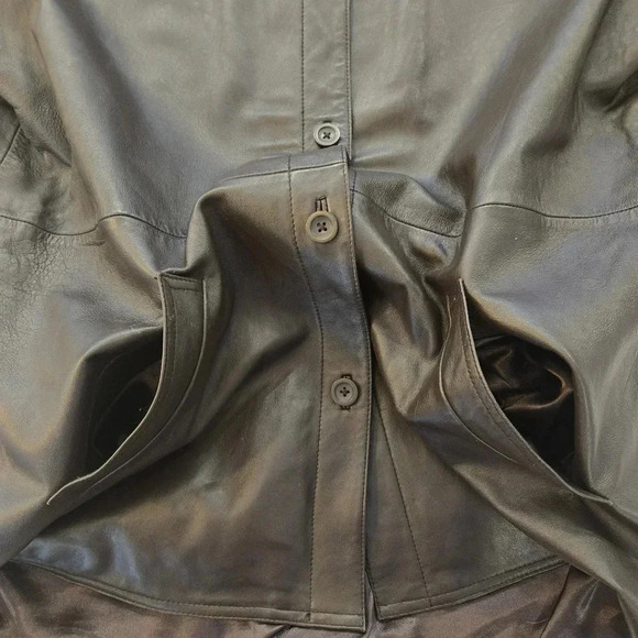 Vintage Centigrade Leather Button Down Shacket Shirt Jacket Brown Womens Size 1X - Picture 6 of 12